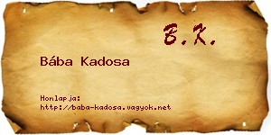 Bába Kadosa névjegykártya
